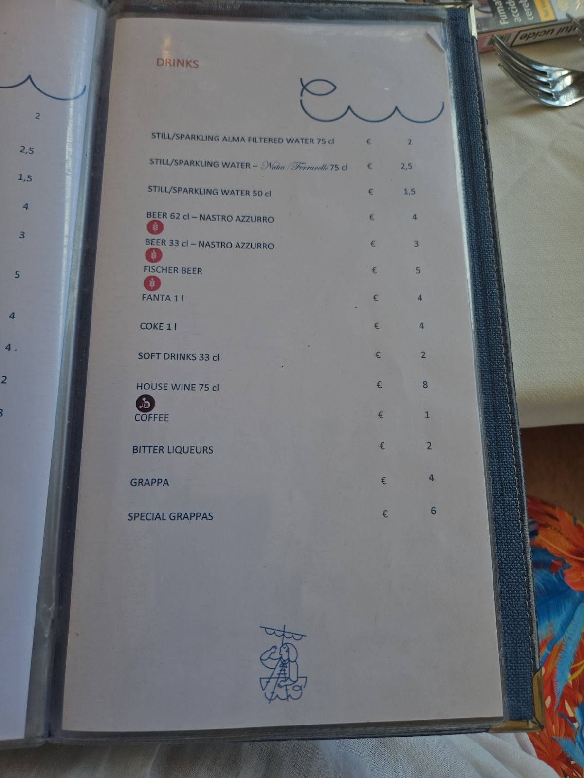 Dal Pescatore меню