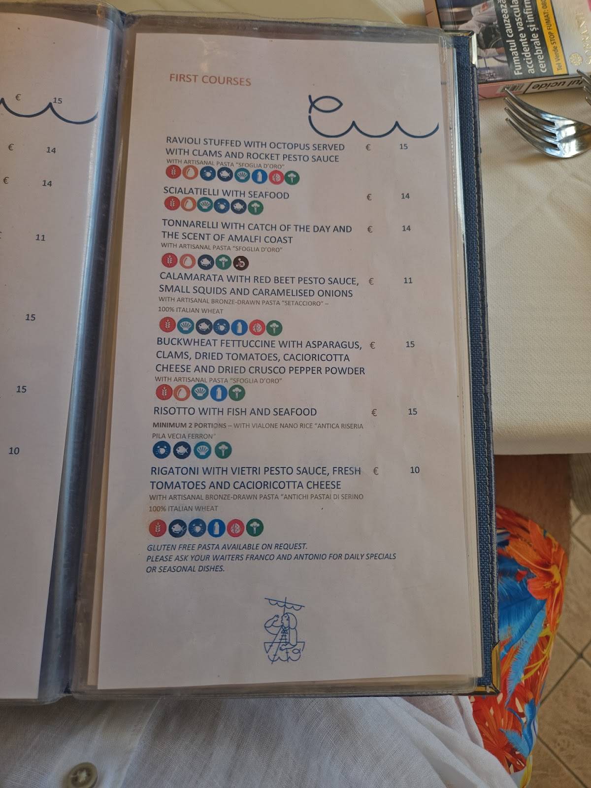 Dal Pescatore меню