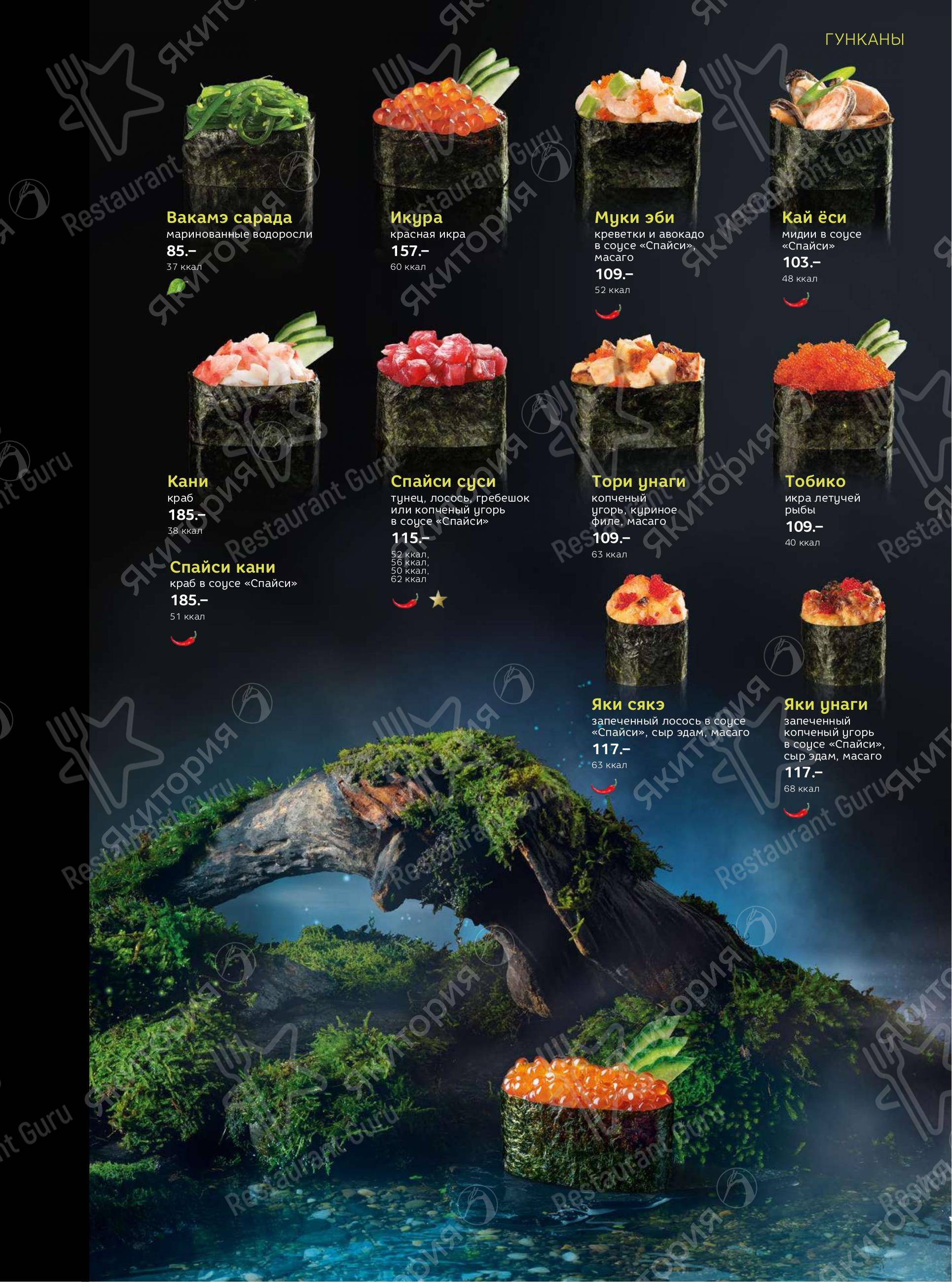 Меню для посетителей ресторана Якитория