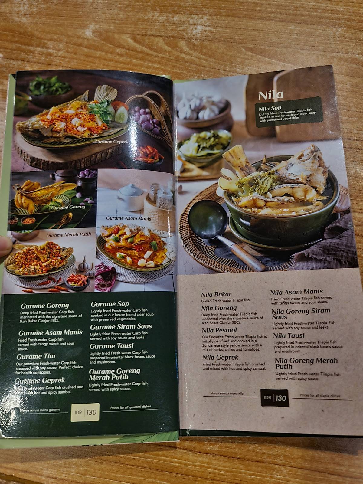 Меню ресторана Ikan Bakar Cianjur - Taman Pinang, Сидоарджо, Jl. Raya Taman  Pinang Indah No.18 Blok B1