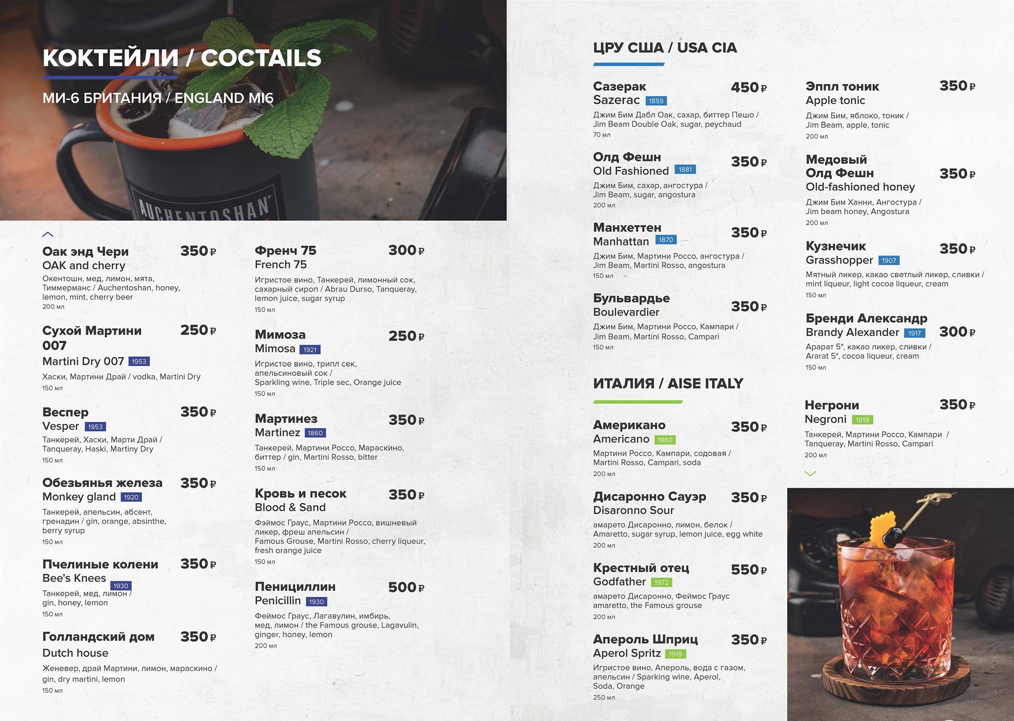 Разведка меню