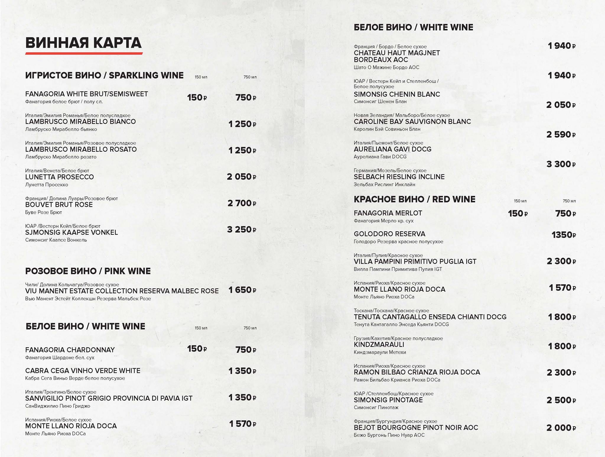 Разведка меню