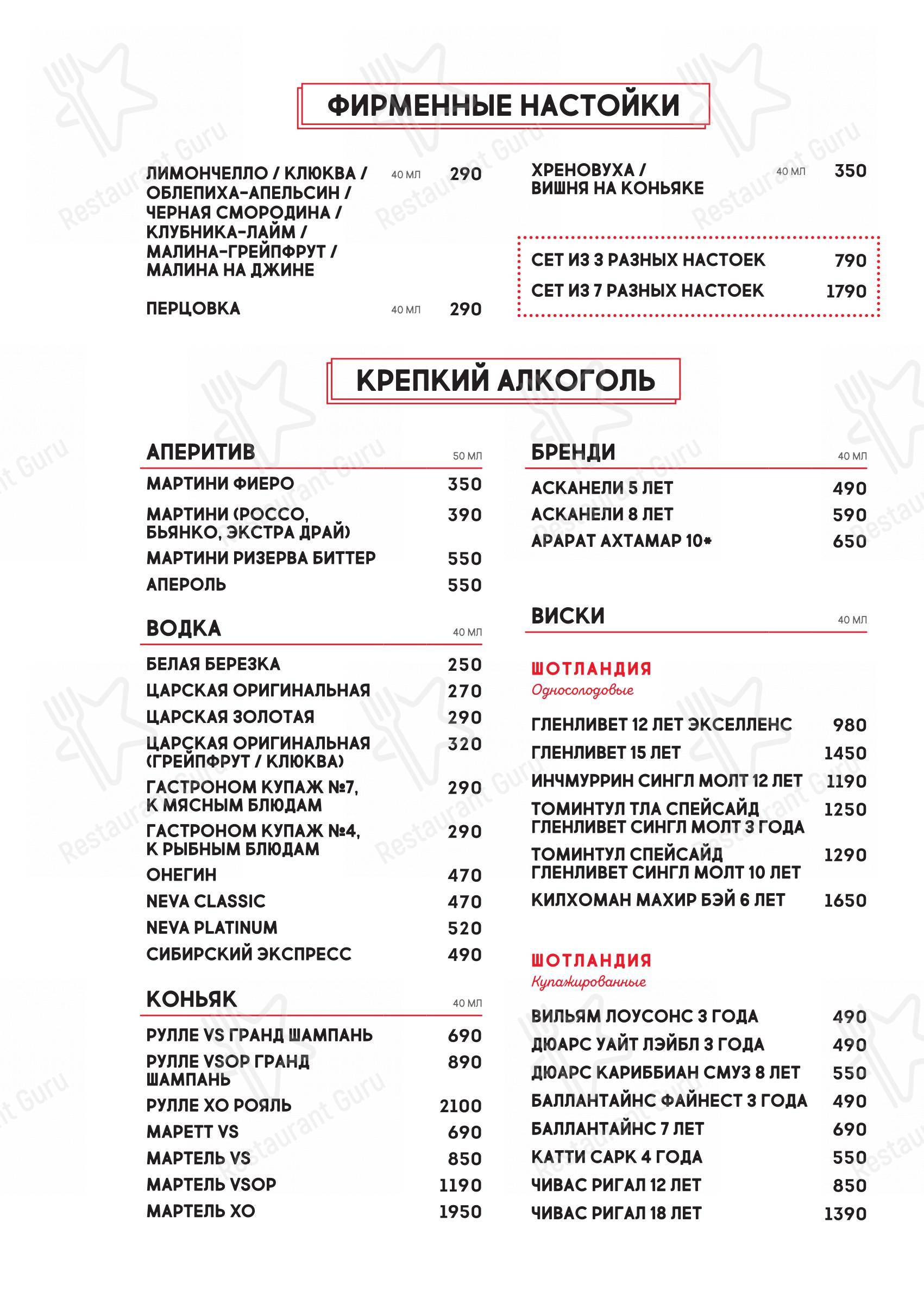 BBQ Beer Restaurant в Санкт-Петербурге - Меню