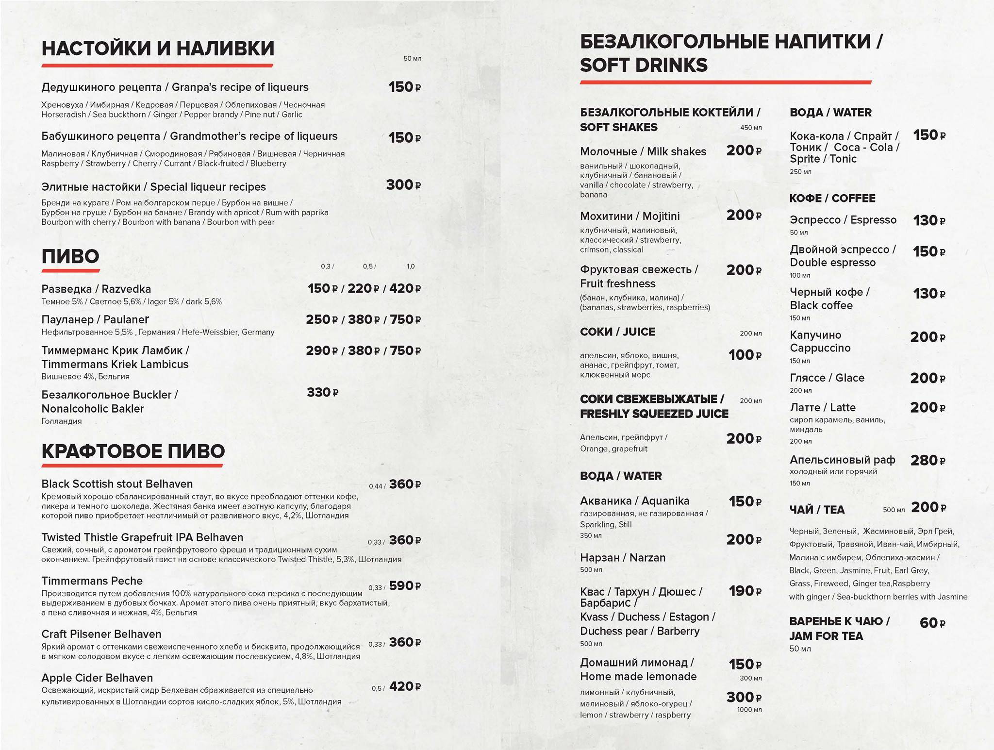 Разведка меню