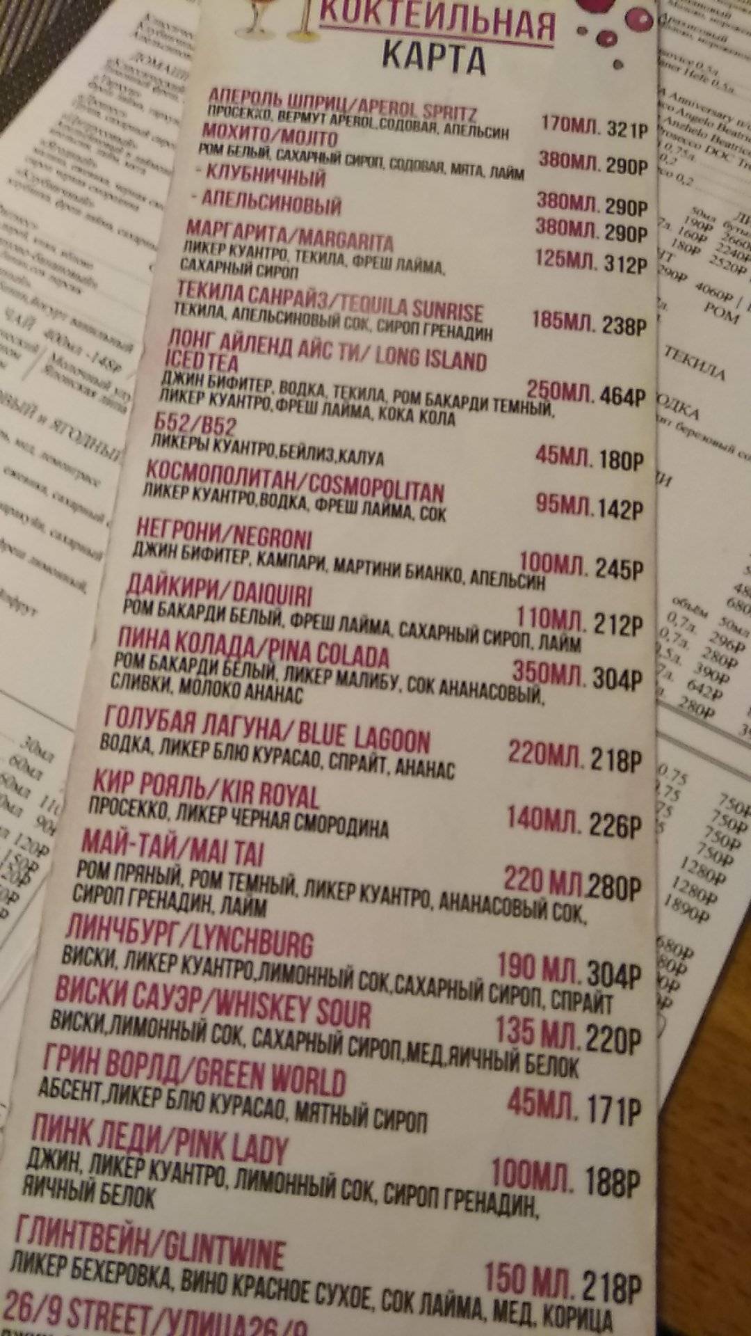 Шарлау меню