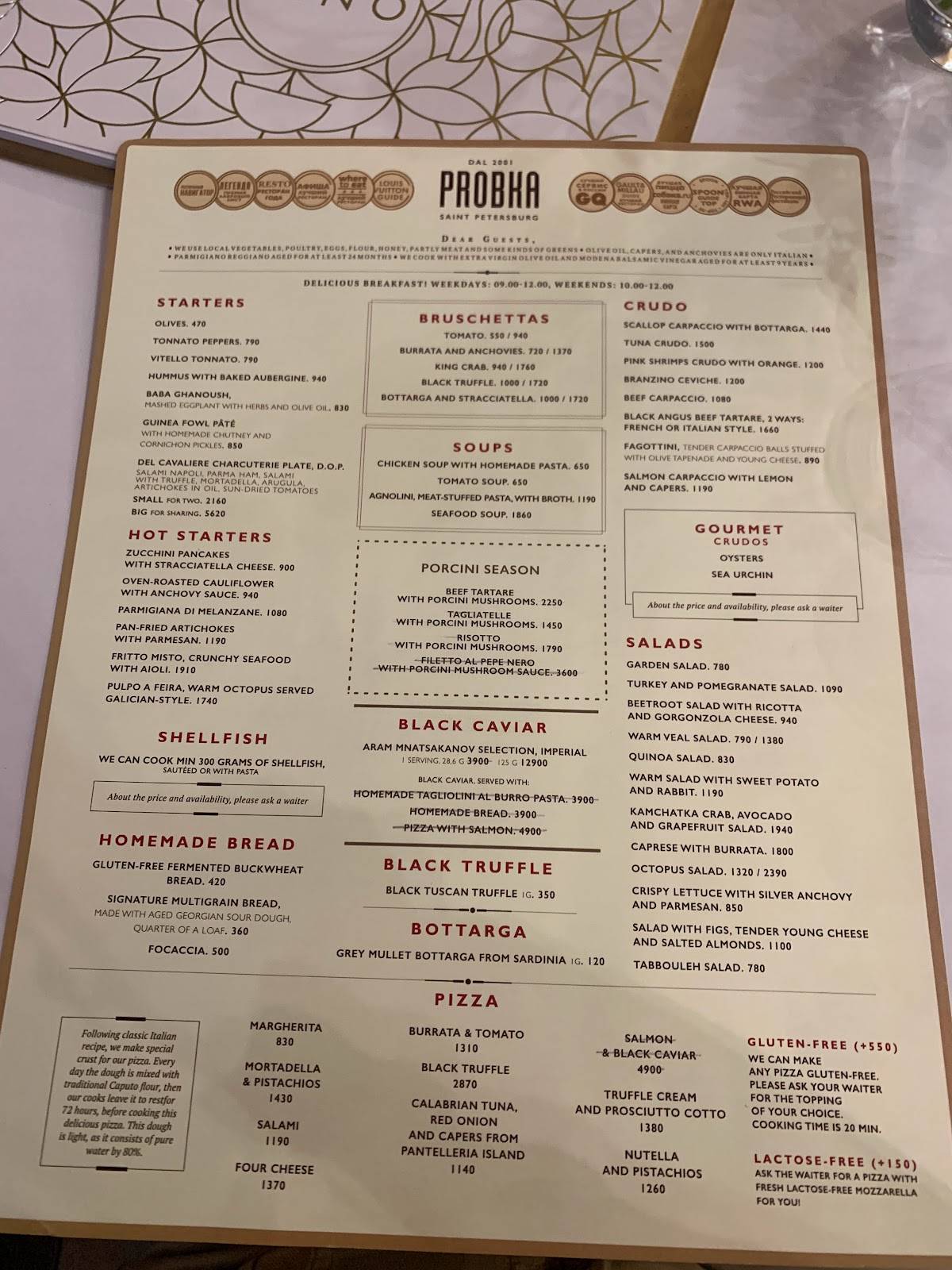 Пробка меню