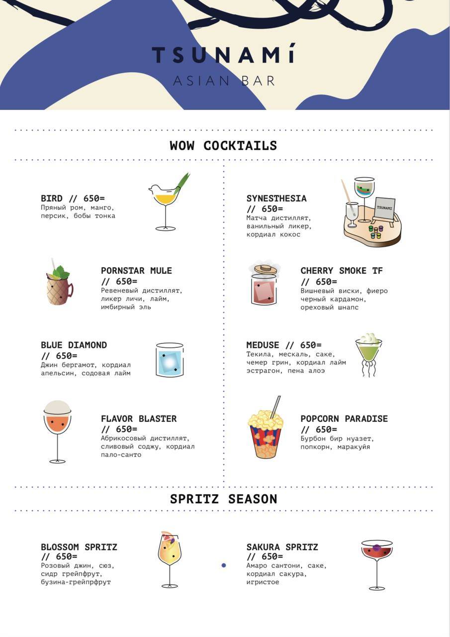 Цунами меню