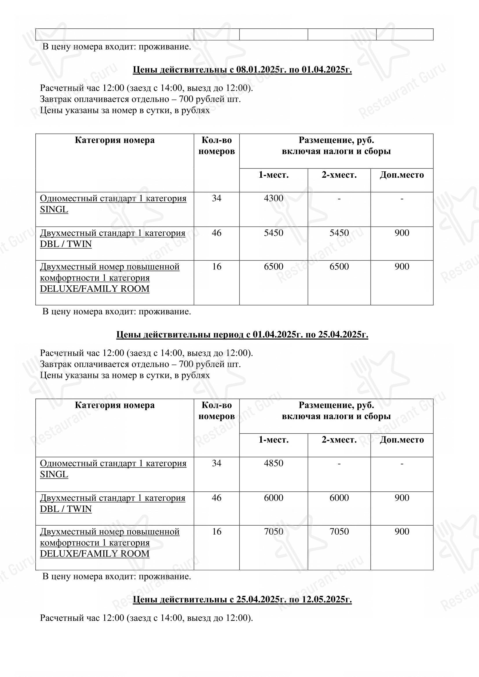 Берлин в Калининграде - Меню напитков