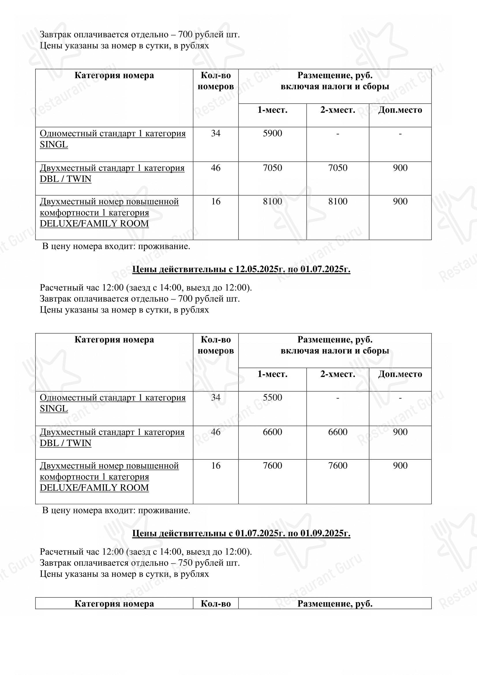 Меню ресторана Берлин - Меню напитков
