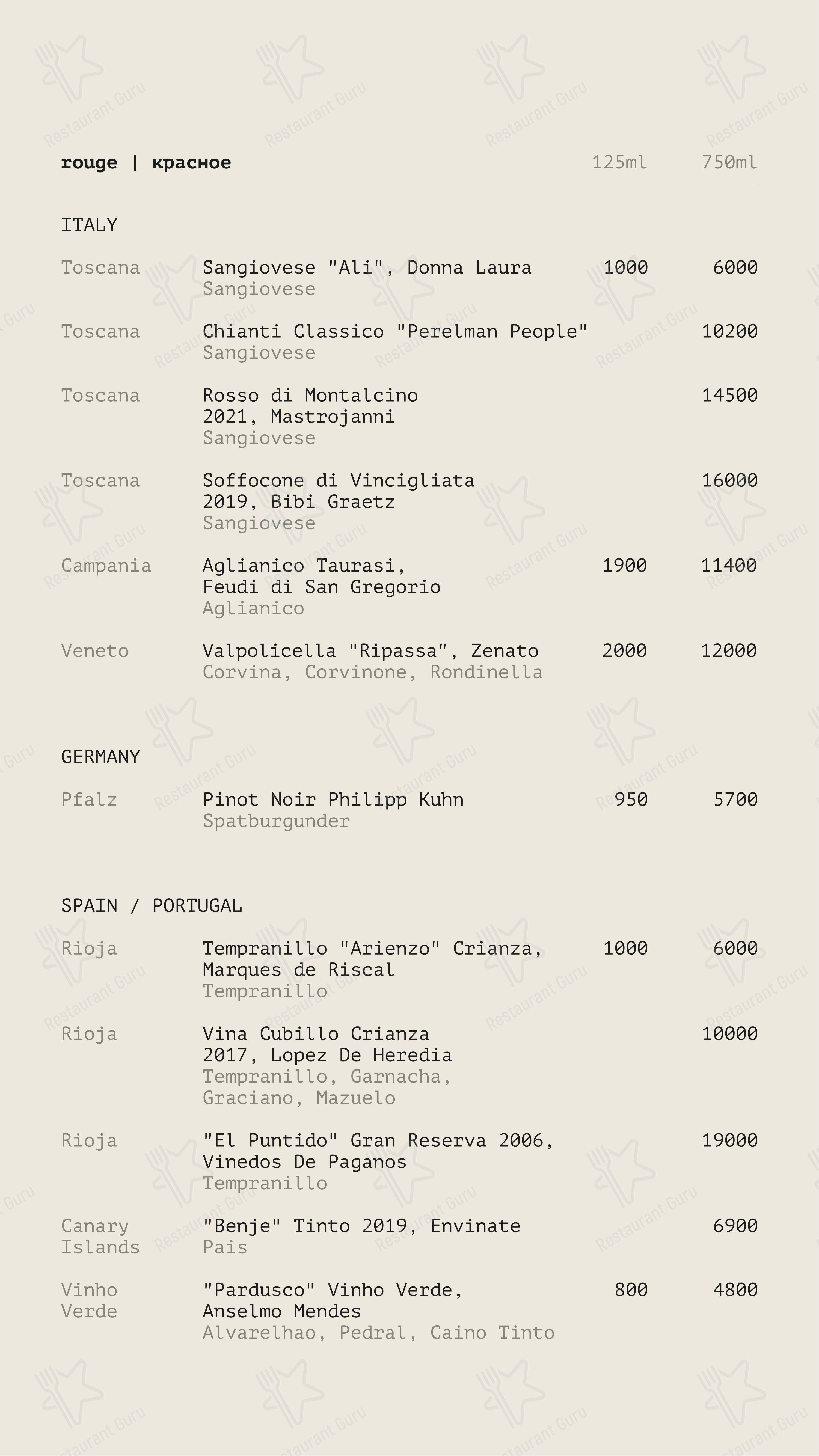 Beer & Brut в Москве - 菜单