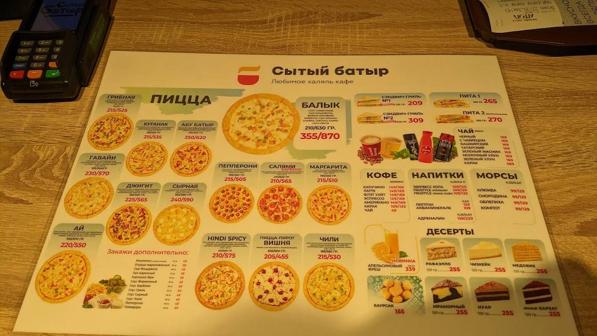 Well-fed Batyr меню