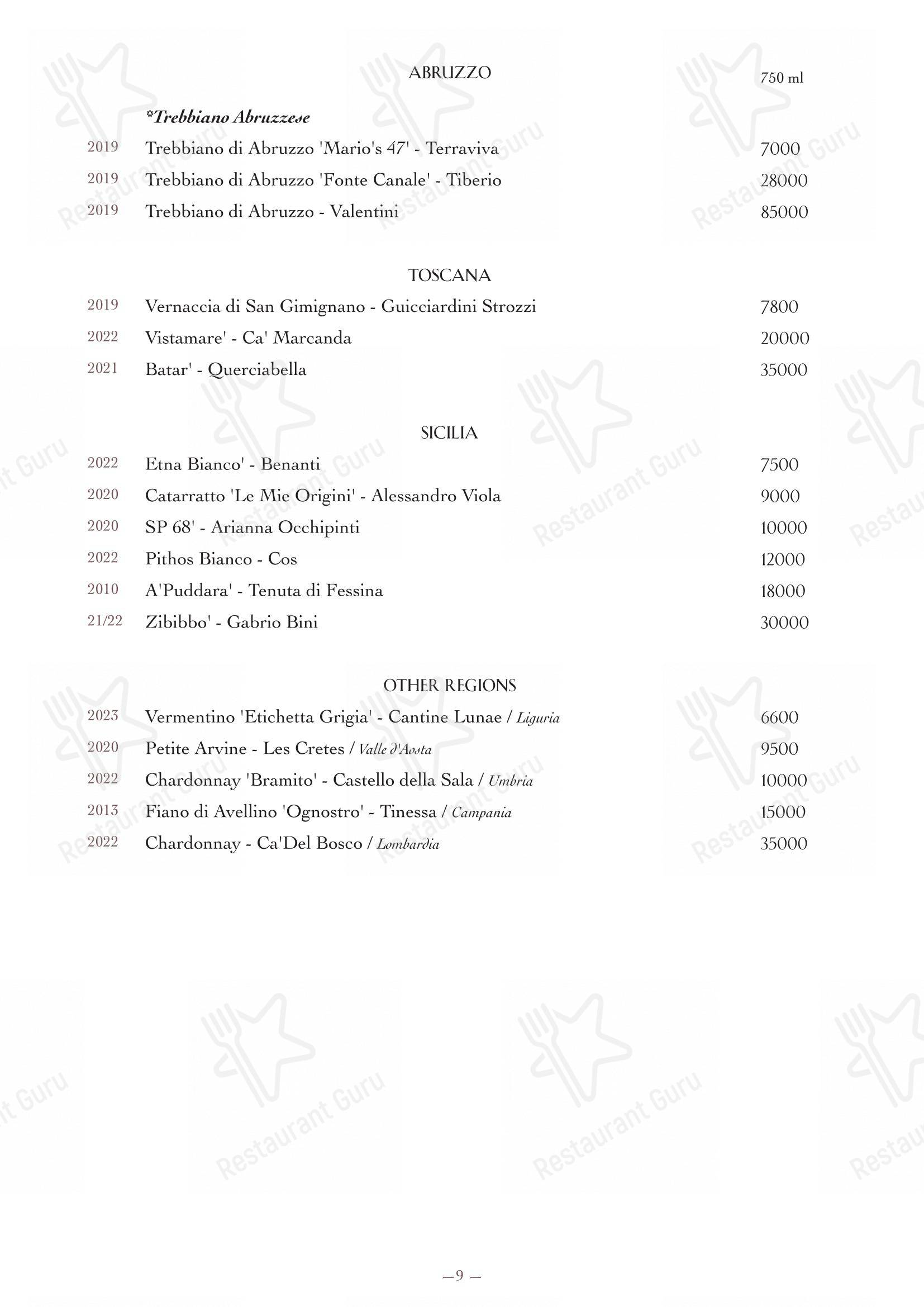 Oltremare в Москве - Ночное меню