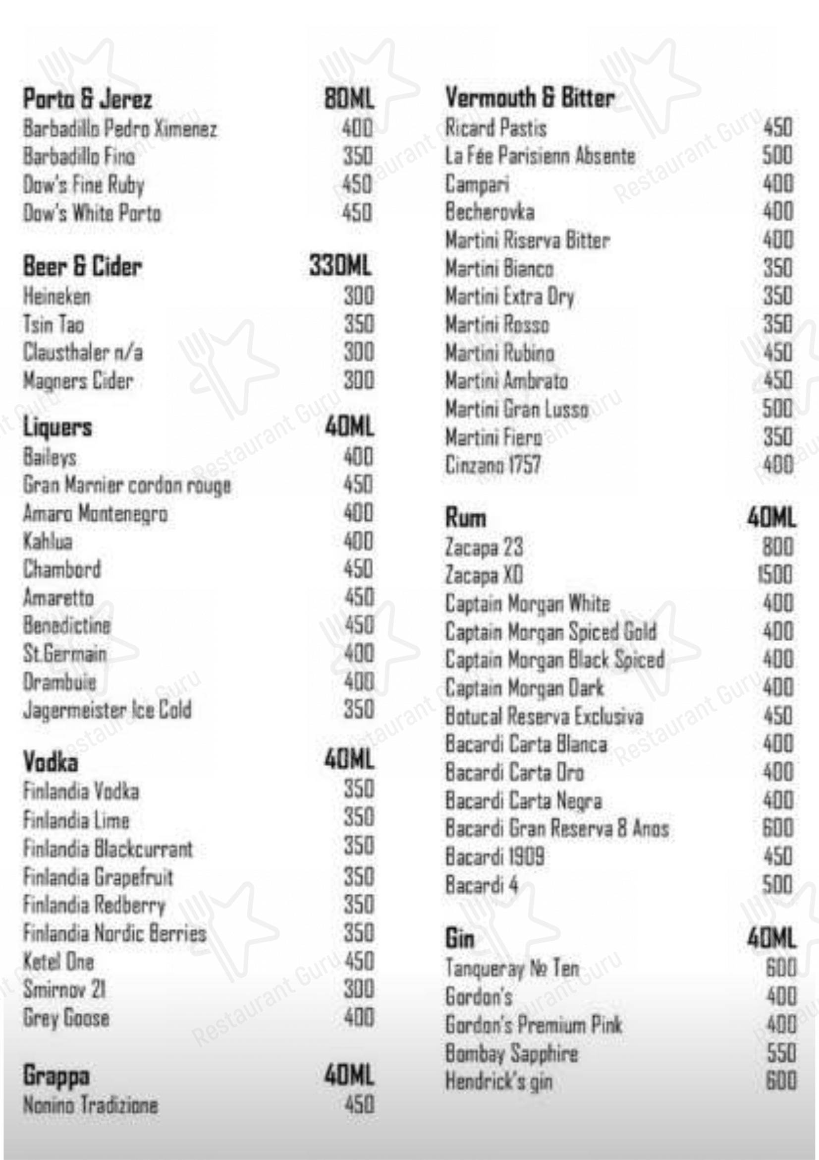 Меню Suzuran - еда и напитки