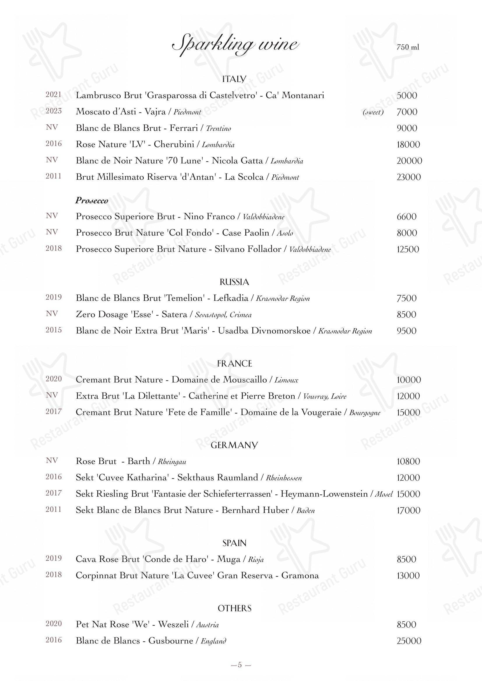 Oltremare в Москве - Ночное меню