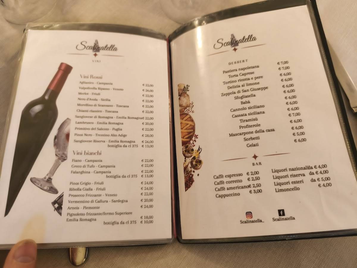 Ristorante Pizzeria Scalinatella меню