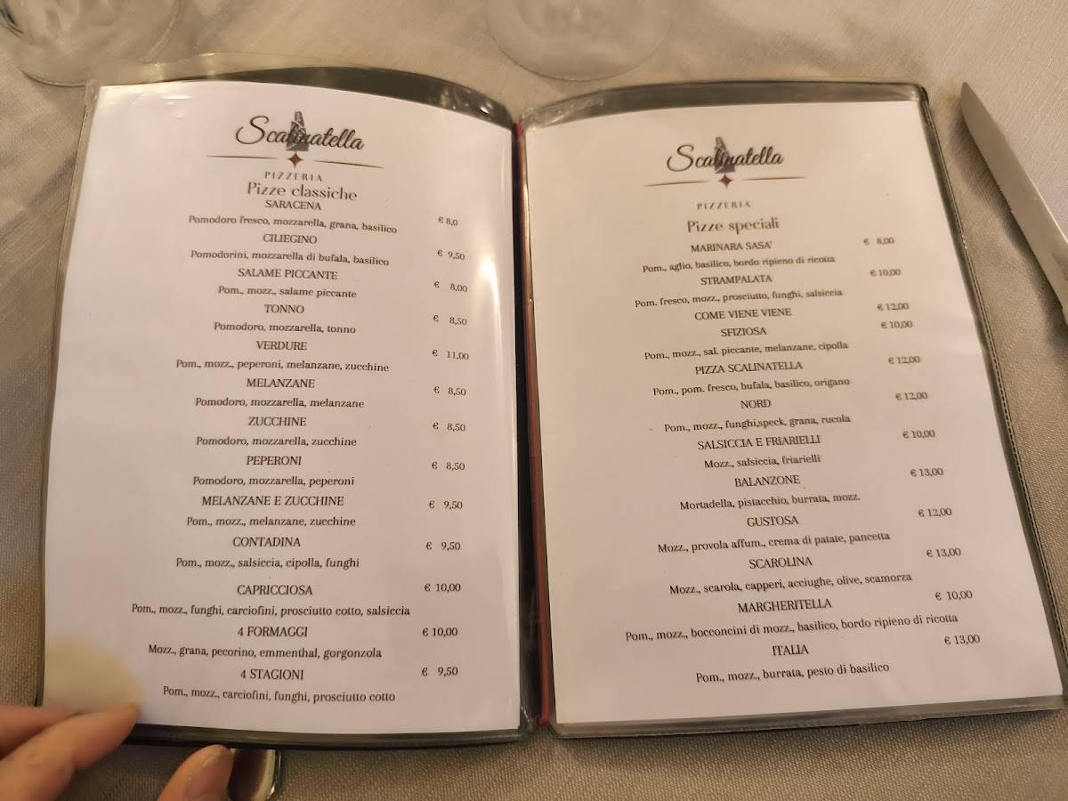 Ristorante Pizzeria Scalinatella меню