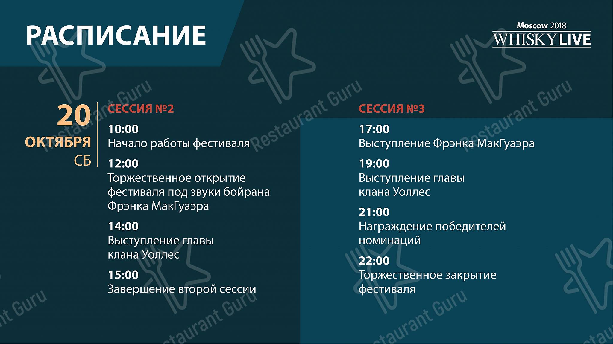 Брюс бар в Москве - Меню