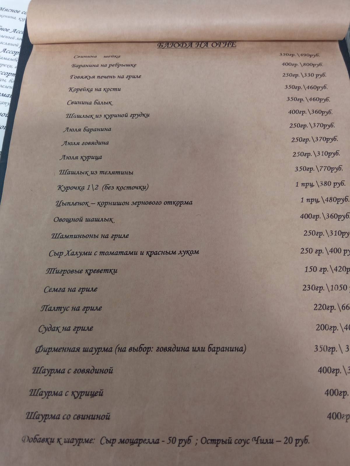 Брусника меню