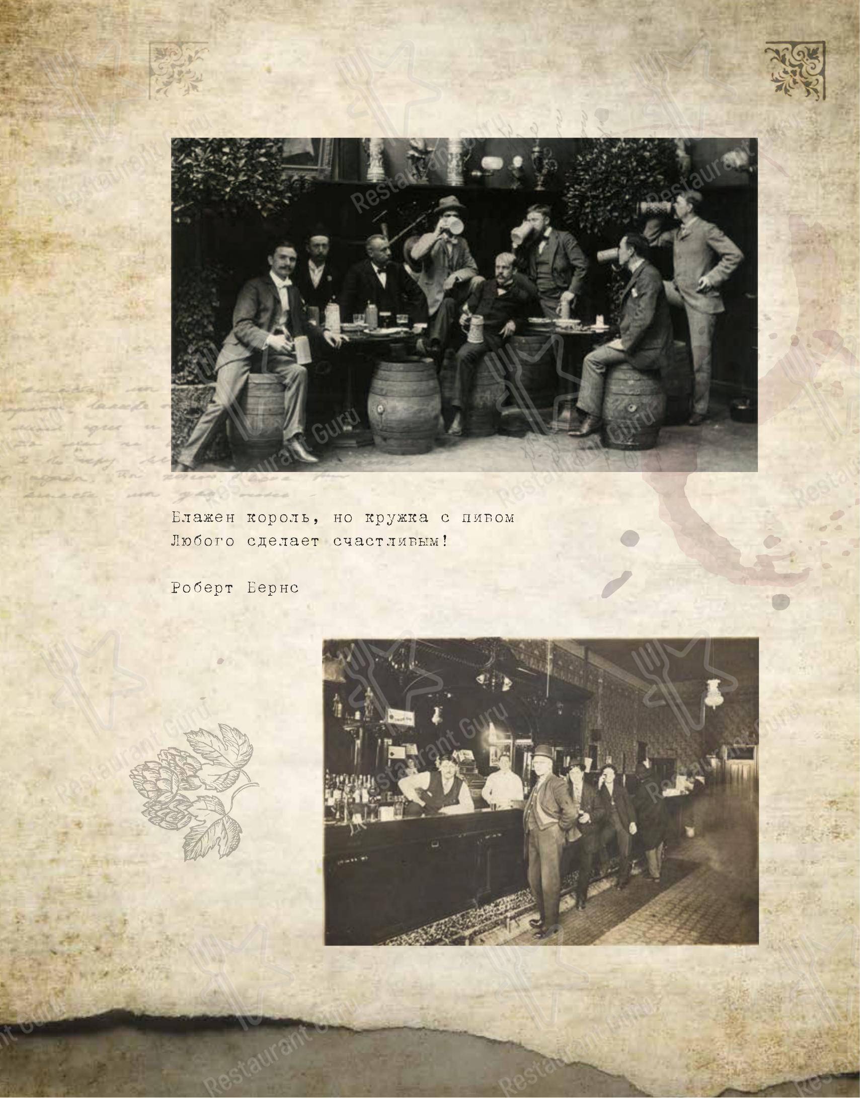 Меню Clovelly Pub - блюда и напитки