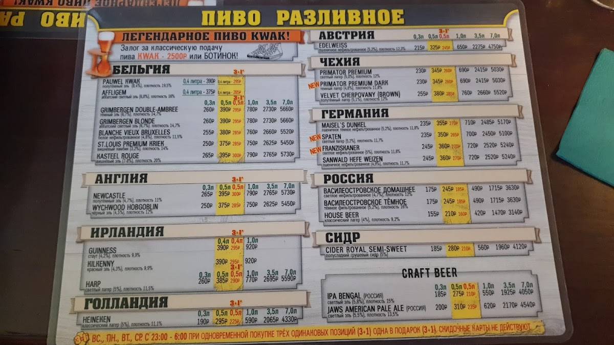 Beer House меню