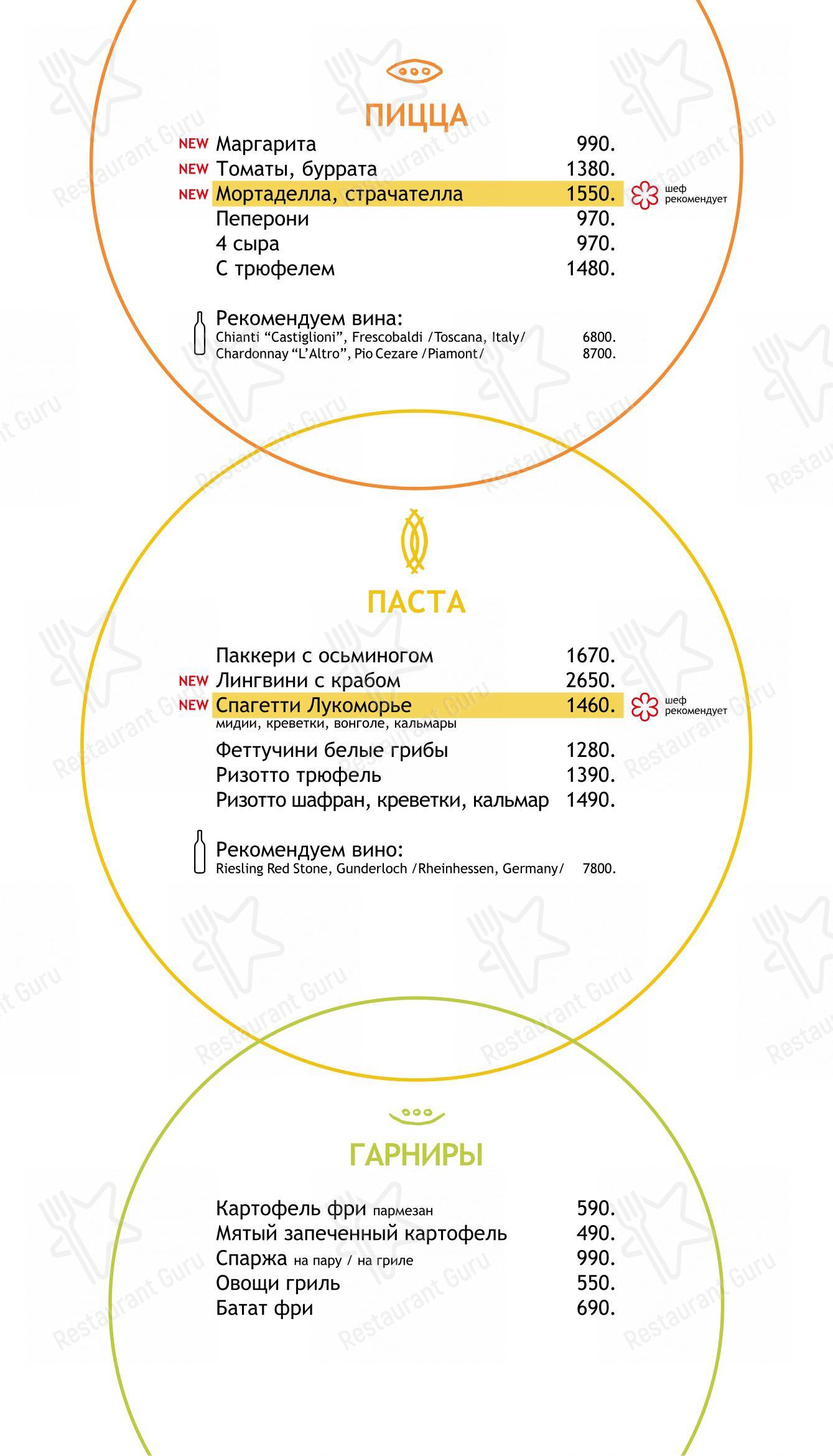 Меню ресторана Чудо-Юдо в Москве