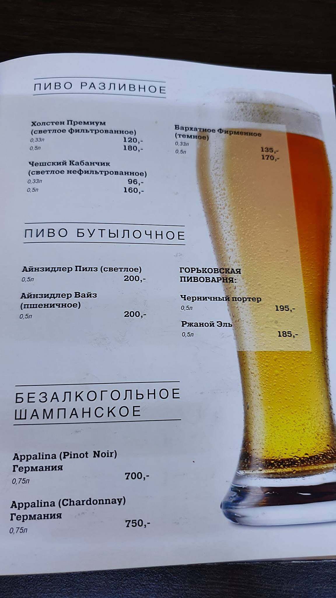 Старый Томас меню