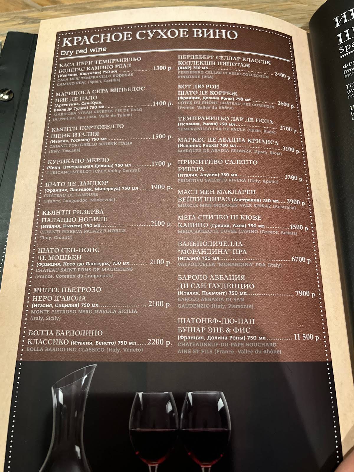 Гамбринус меню