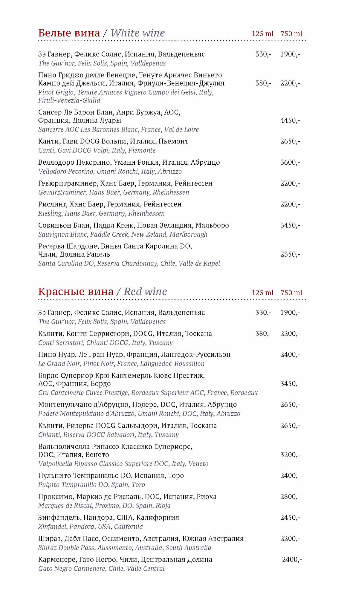 Ресторан 1010 меню