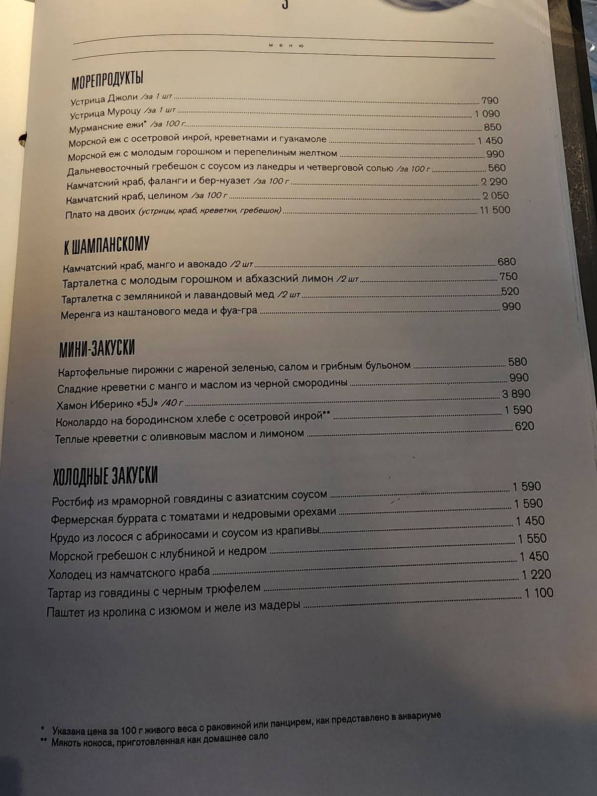 Ресторан White Rabbit меню