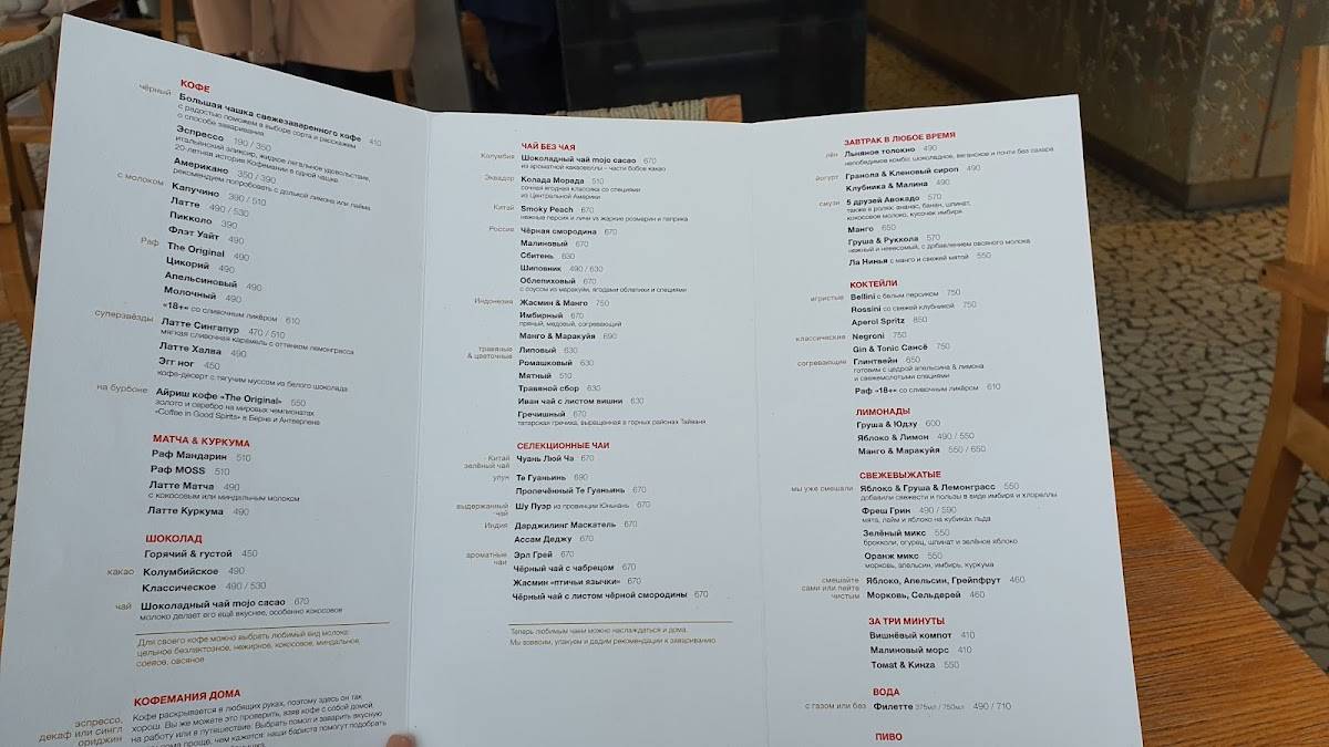 Кофемания меню