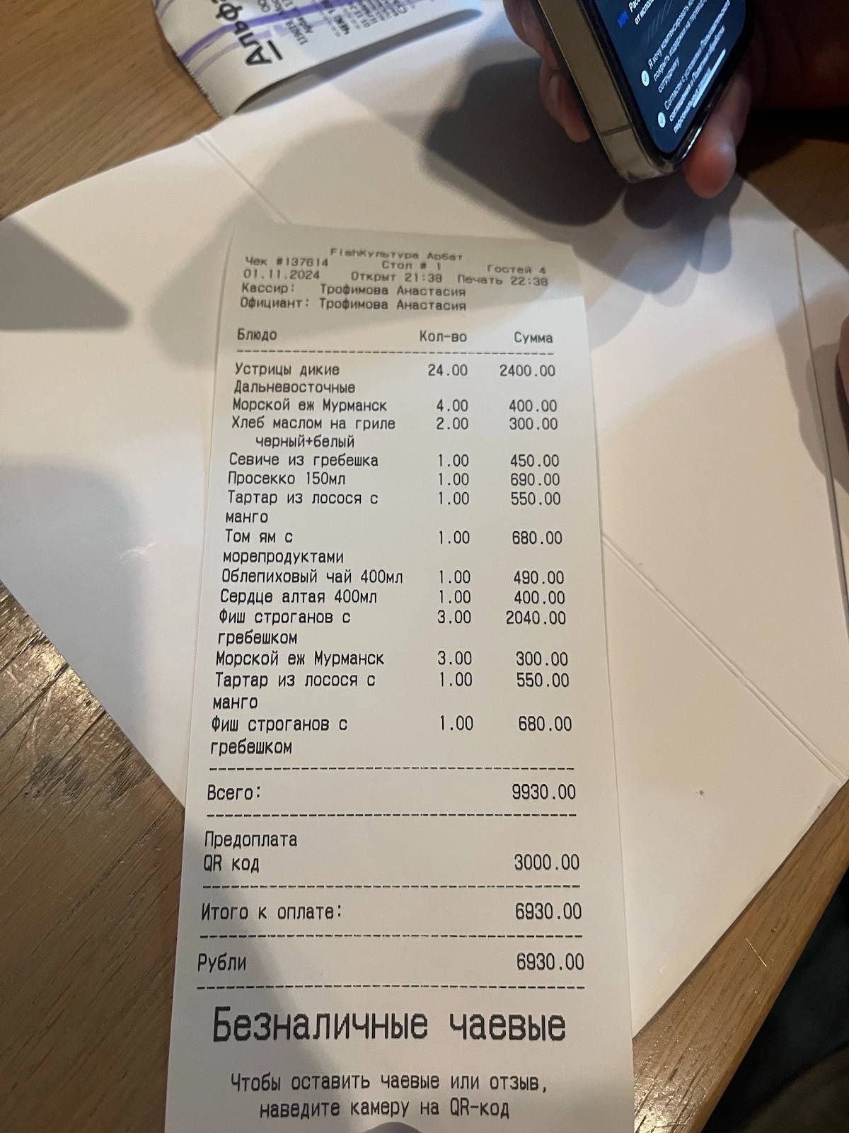 Fish Культура меню