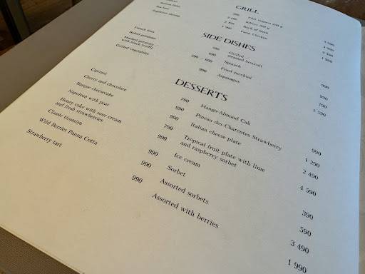 Мансарда меню