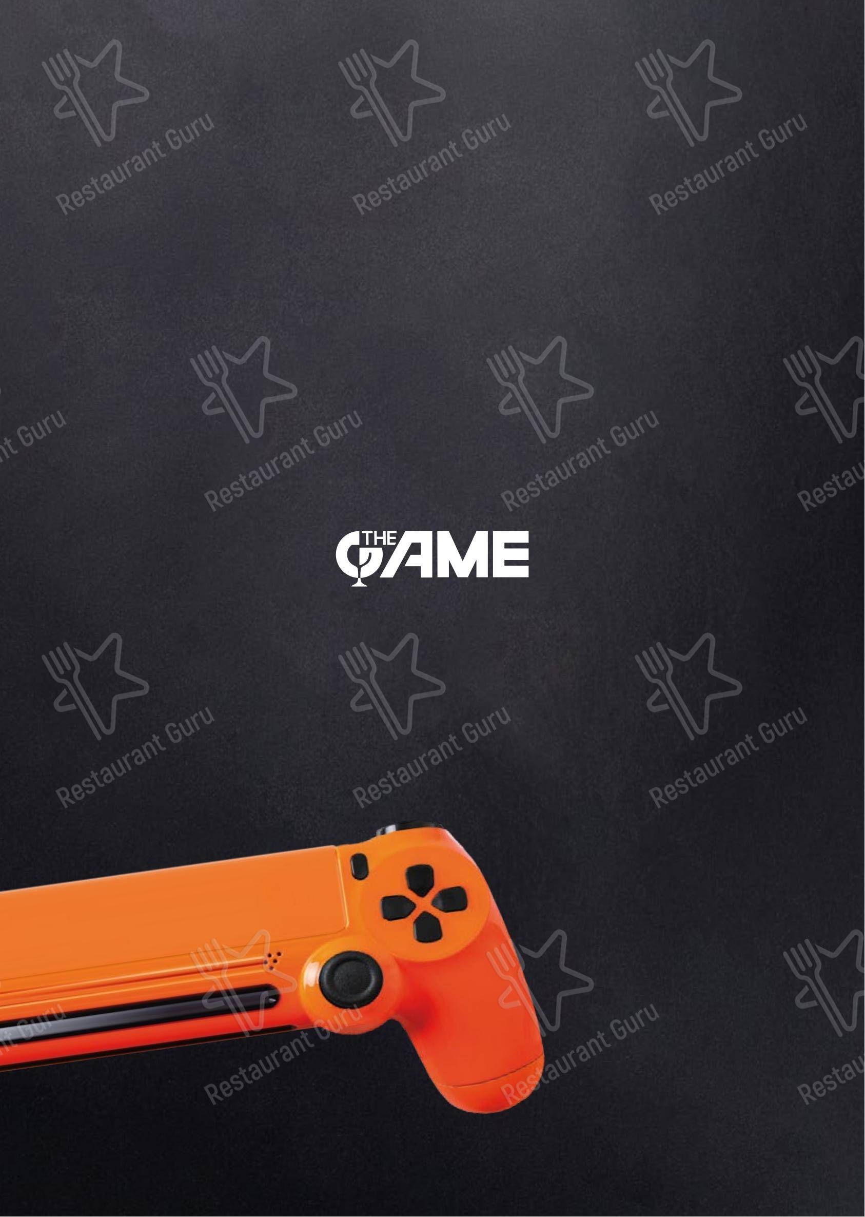 Меню паба и бара The Game - Меню напитков