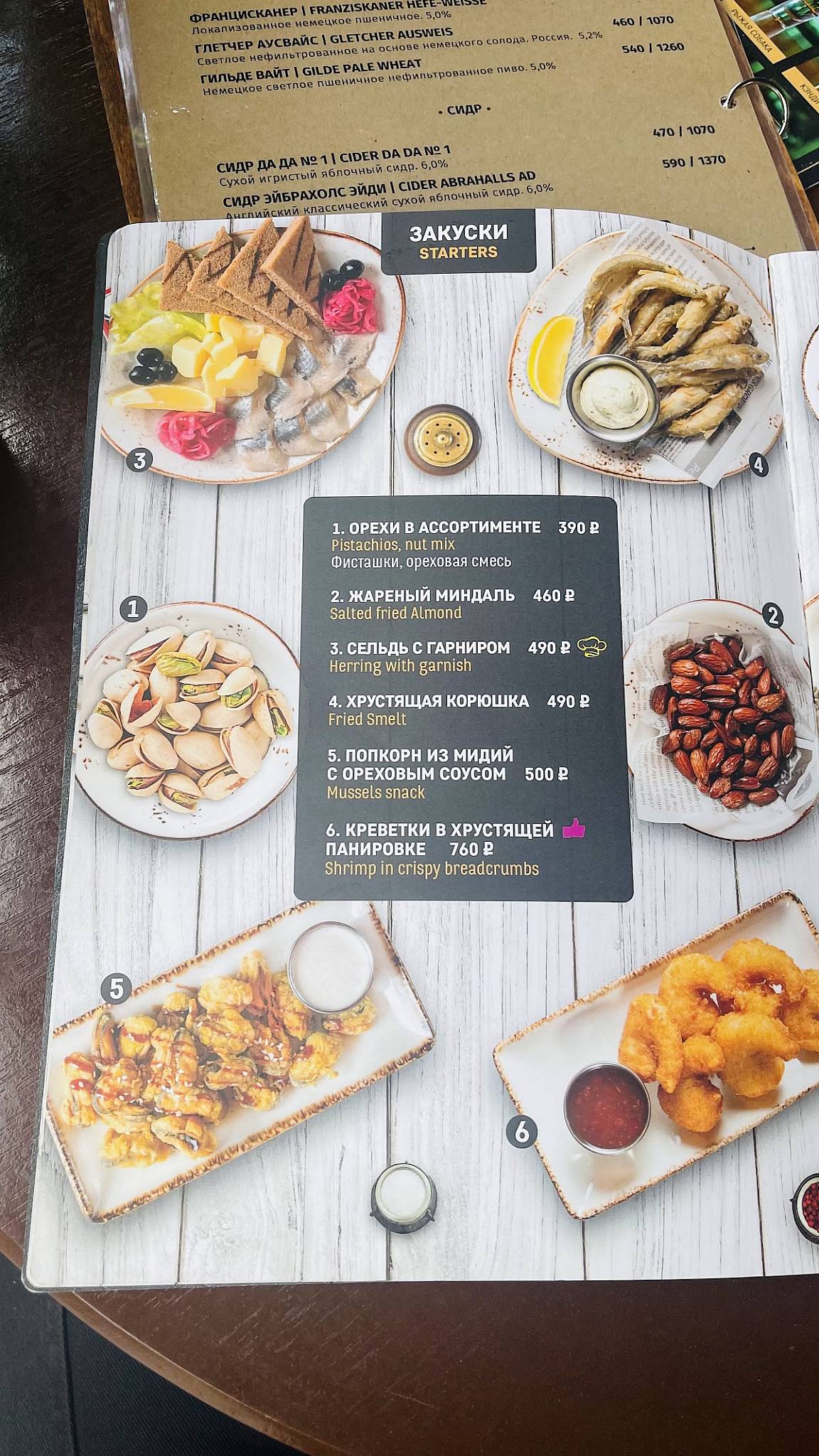 Моллис Мьюз меню