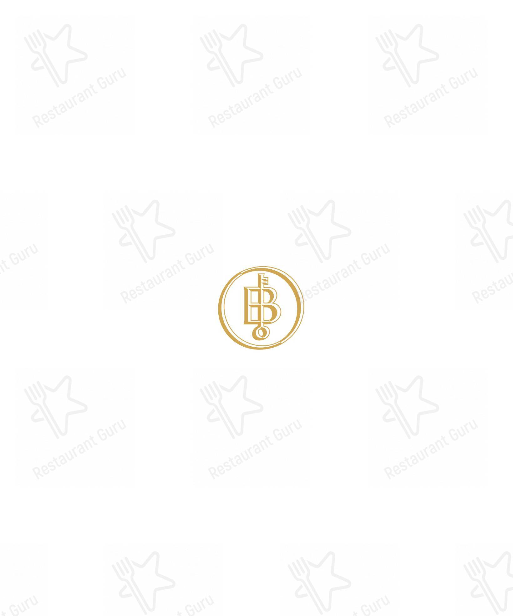 Меню напитков ресторана Butler