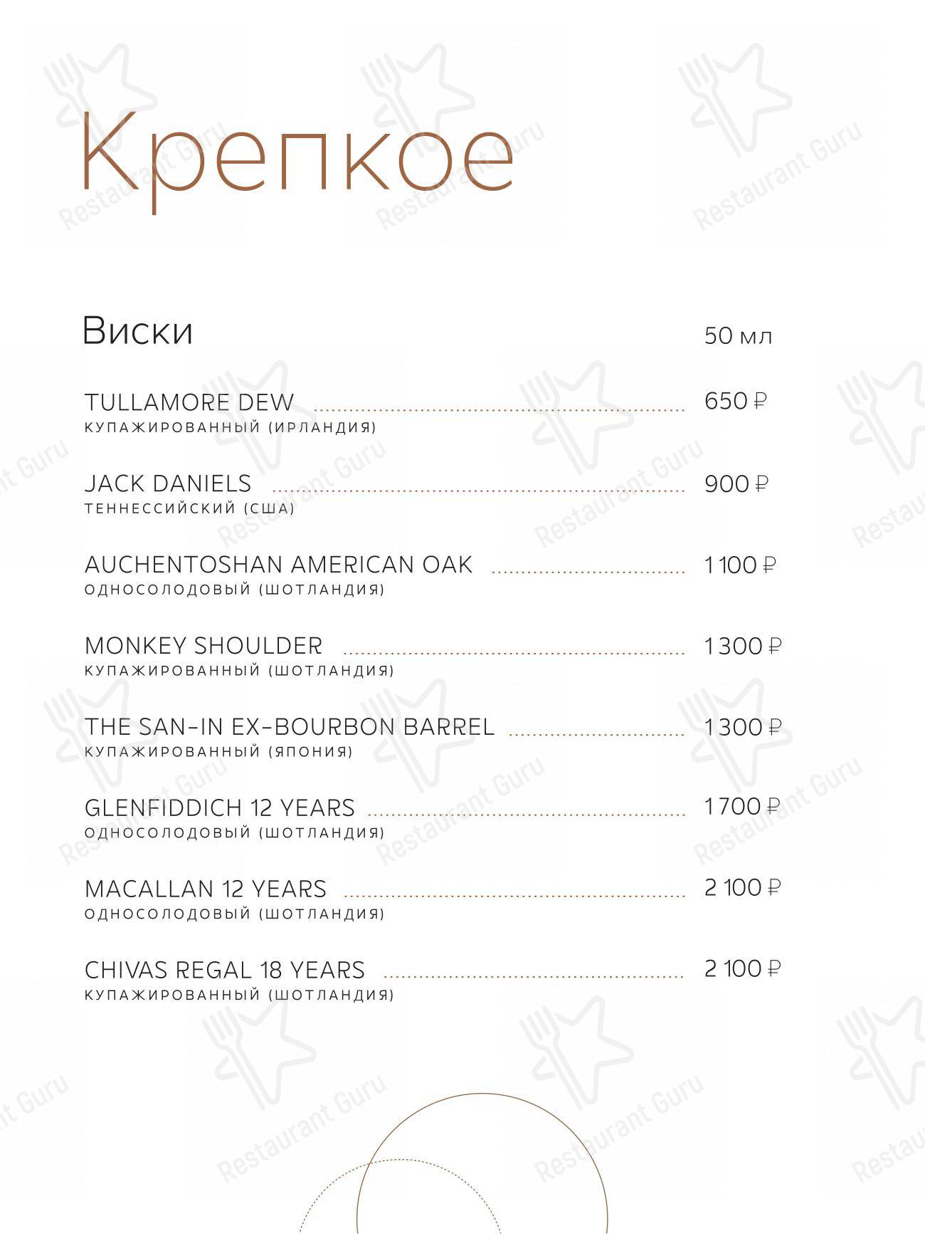 Меню для посетителей паба и бара Timeless