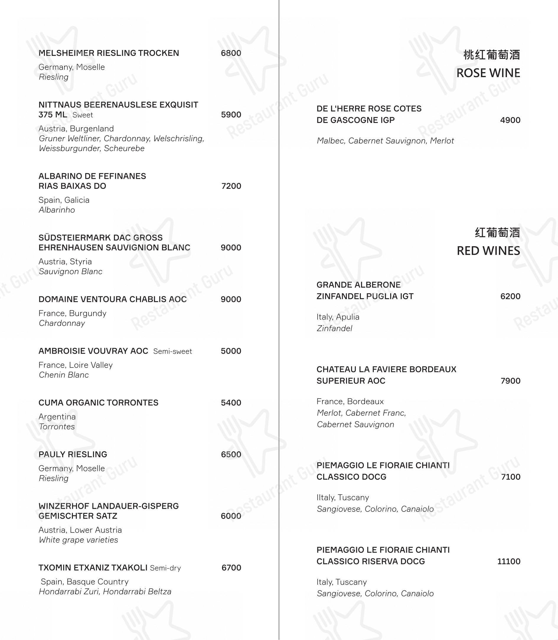 Lunch Menu ресторана Zuma